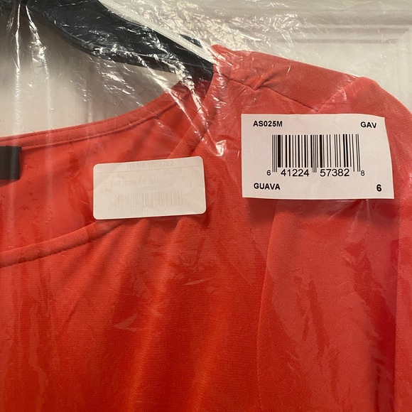 Alex & Alex Side Knot Long Sleeve Jersey Dress in Guava Size 6 - Picture 7 of 7